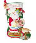 Diy Bucilla Gingerbread Santa Cookies Baker Christmas Felt Stocking Kit