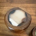 Lot Of 5 Vintage Mahogany Inlaid Agate Stone Trinket Jewelry Boxes   Brazil