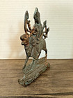 Antique Brass Metal Indian Goddess Bhagwati - Druga