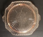 Beautiful Mayfair Open Rose Depression Pink Glass Cake Platter 10   