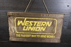Vintage Original Western Union Silk Cloth Sign Rare