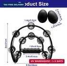 Hordion Tambourine Double Row Metal Jingles Hand Held  Half Moon Black