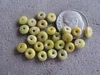 Lot Of 25 Antique Glass African Trade Beads Yellow  2x5mm