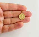 14k Solid Yellow Gold Saint Michael Pendant Necklace 15mm San Miguel Medal-pt282