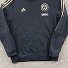 Philadelphia Union Sweatshirt Mens Large Blue Adidas Hoodie Mls Soccer Sport
