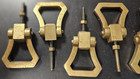 6 Antique Brass Art Deco Hollywood Regency Drawer Pull Cabinet Door Handle 2 
