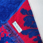 Vintage Cannon Monticello Blue Red Sculpted Floral Bath Towel Cotton 42x25 Usa