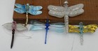 Vintage Lot Of 5 Glass Dragonfly Ornaments Hanging Christmas Tree Or Windows 