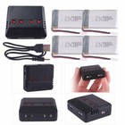4pcs 3 7v Lipo Battery 650mah W  Usb Charger   Cable For Rc Drone Airplane Toys