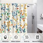 Waterproof Shower Curtain For Bathroom  Colorful Floral Leaves Curtain Bathroom