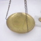 Vintage Brass Balance Scales Of Justice Crystal Glass W  Marble Base Mcm Decor
