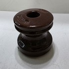 Vintage Joslyn 101 Spool Insulator Brown Ceramic Telegraph Telephone Electric    