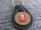 1950-1954 Hudson Crest Nos Leather Key Fob Antique Gold Medallion Unique Quality