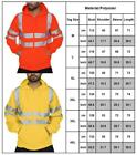 Men High Visibility Jacket Hoodie Zip Hooded Sweatshirt Fleece Pullover Cardigan