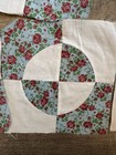 Vtg Drunkard s Path Quilt Blocks Lot Of 42 8  Squares Feedsack Handstitched