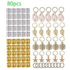 80pcs Dreadlocks Beads Hair Braid Rings Diy Braiding Metal Cuffs Jewelry Pendant