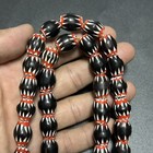 Vintage Venetian Chevron Glass Bead Necklace Old African Trade Beads