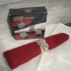 Vintage Godinger Silver Plated Grape Design Napkin Ring Set Of 4  Model 6027