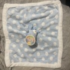 Blankets   Beyond Blue White Polka Dot Bear Security Blanket Baby Lovey Nunu