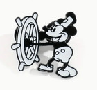 Disney - Mickey Mouse     Set Of 5 Enamel Lapel Pins - Retro - Steamboat Willie