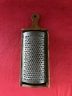 Antique Primitive Wood   Punched Tin Cheese Grater W  Drawer Box