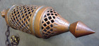 Antique Vintage Pierced Copper brass Lantern Hanging Pendant Candle Lamp