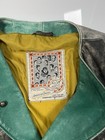 Vintage Leather Jacket Costume Jacket Real Leather Distressed Embroidery Unique S m