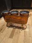 Vintage Copper And Brass Triple Pot Chafing Dish  Often Identified As A   