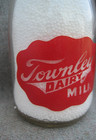 Vintage 1960 Townleys Pyro Acl Half Pint Milk Bottle Oklahoma City Okc