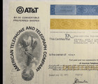 At t Blue Yellow Stock Certificate  american Telephone And Telegraph Company 
