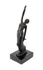 Vintage Art Deco Woman Dancer  Signed Bronze Statue Sculpture 11 1 2 