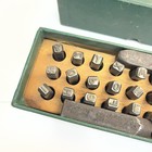 Vintage Metal Letter Stamp Set Full Alphabet Steel With Case