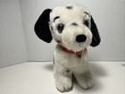 Vtg R Dakin Seated Puppy Dog Plush Stuffed Animal 9    1977 Dalmatian Red Collar