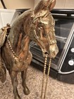 Vintage Heavy Metal Horse Statue Removable Saddle Brass Bronze Style Gorgeous 