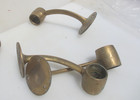Victorian Brass Pub Hand Rail Pole Brackets Stair Old Handrail Antique Holders 3