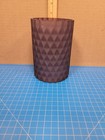 Textured Glass Vase Purple Geometric Design Home Decor Flower Holder 4 5  Tall