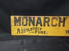 Early 1900s Hand Painted Wooden Sign Monarch Mixed Paint Will Schoff Canaan Vt
