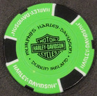 Murphy s Hd   ireland  Neon Green black   Inter nl Harley Davidson Poker Chip
