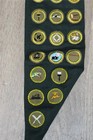 1950s Dark Green Boy Scout Sash With 32 Merit Badges And 6 Medals And Pins