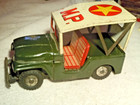 7-1 2  Inch Vintage Japanese Tin  Green   mp  Jeep     Made By Daiya