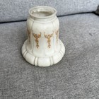 Vintage Pendant Ceiling Light Shade Satin Glass Milk Glass Art Deco Gold Swag