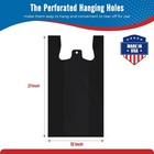 1000 Black T-shirt Bags 1 6 12  X 6 5  X 21   Plastic Grocery Shopping Bags