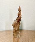 Vtg  Asian Female Sculpture Statue  Hand Carved Burled Knotted Wood 10    Tall