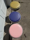Vintage Soda Fountain Bar Spinning Stools Chrome Pastel Set Of 3