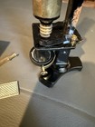 Antique French Brass W  Cast Iron Base Medical   Scientific Study Microscope