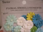 Paper Flowers Card Scrapbook Embellishments - Turquoise Green Yellow - 3 Packs