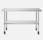 Stainless Steel Work   Prep Table W  Casters  Nsf Commercial Restaurant Kitchen