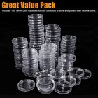 100pack 19mm 0 75in Coin Capsule Storage Holder Round Container Plastic Direct