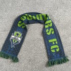 Adidas Seattle Sounders Fc Mls Official Team Soccer Knit Scarf Blue Green New