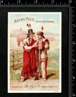 Indian Agency Military Fort 1800 s Ayers Cure Adv Wild West Poem Trade Card J us
